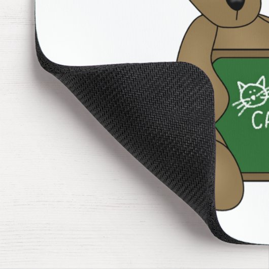 執筆板学校を持つくまはクールです マウスパッド (コーナー)