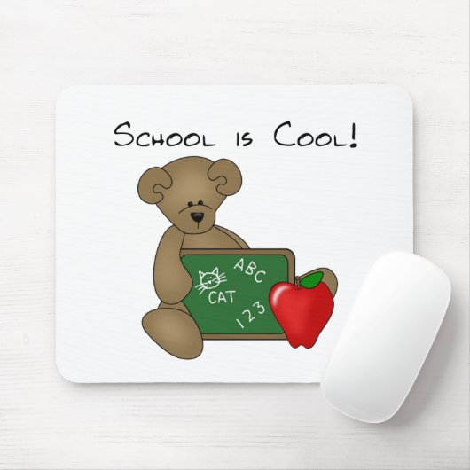 執筆板学校を持つくまはクールです マウスパッド (マウス)