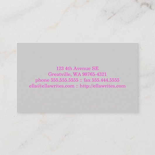 執筆機械をタイプして下さい 名刺 (裏面)