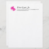 執筆機械-マゼンタの作家のタイプライター--をタイプして下さい レターヘッド (正面/裏面)