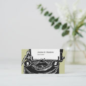 執筆歴史の作家の古く黒いタイプライター 名刺 (スタンド正面)