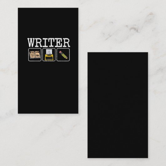 執筆者書籍タイプライター鉛筆作家文学 名刺 (正面/裏面)