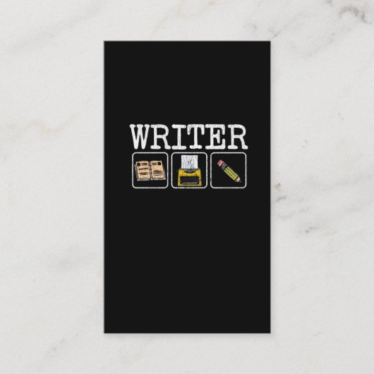 執筆者書籍タイプライター鉛筆作家文学 名刺 (正面)