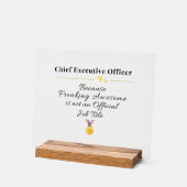 執行おもしろい最高責任者 アクリルサイン (傾斜)