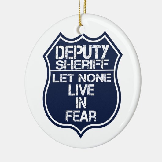 執行官代理どれも恐れのモットーに住むようにしませんでした セラミックオーナメント (左)