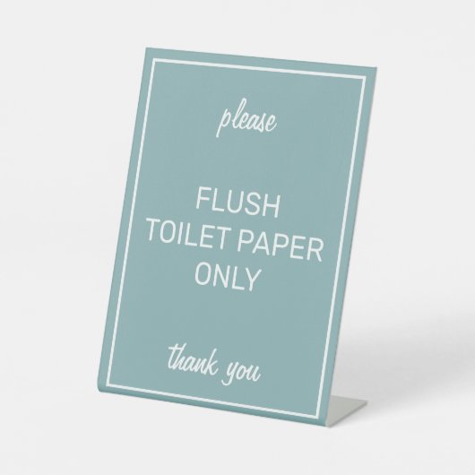 基モダン本ティール（緑がかった色）浴室浄化台標示 台座サイン (正面)