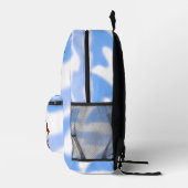 基地で離陸する赤い飛行機の準備 プリントバックパック (右)