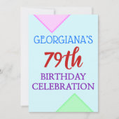 基本おもしろい「79番目の誕生祝い」招待状 招待状 (正面)