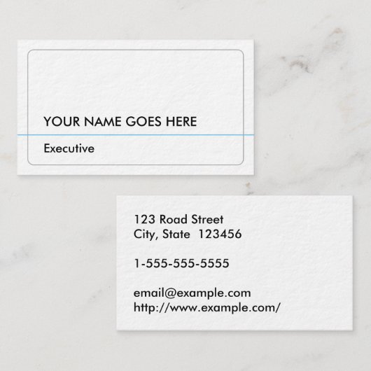 基本およびミニマルエグゼクティブ・ビジネス・カード 名刺 (正面/裏面)