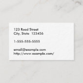 基本およびミニマルエグゼクティブ・ビジネス・カード 名刺 (裏面)