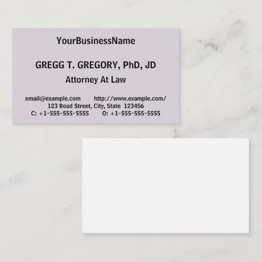 基本および謙虚な法的プロフェッショナル名刺 名刺 (正面/裏面)
