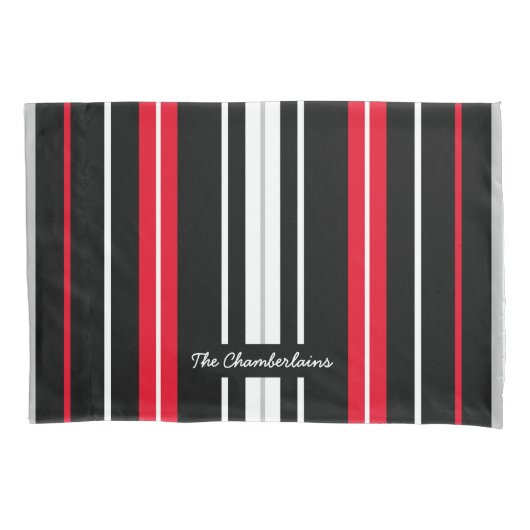 基本とシンプル赤と黒 枕カバー (正面)