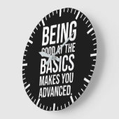 基本と高度 – ジム、ハッスル、成功 ラージ壁時計 (傾斜)