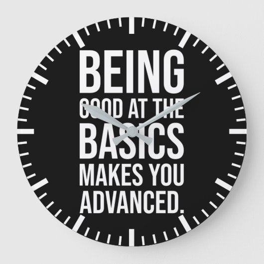 基本と高度 – ジム、ハッスル、成功 ラージ壁時計 (正面)