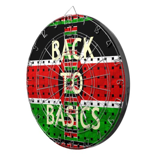 基本に戻る:ケニア国旗をテーマにした機織り文化 ダーツボード (正面右)
