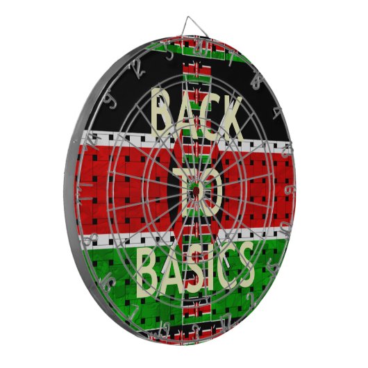 基本に戻る:ケニア国旗をテーマにした機織り文化 ダーツボード (正面左)