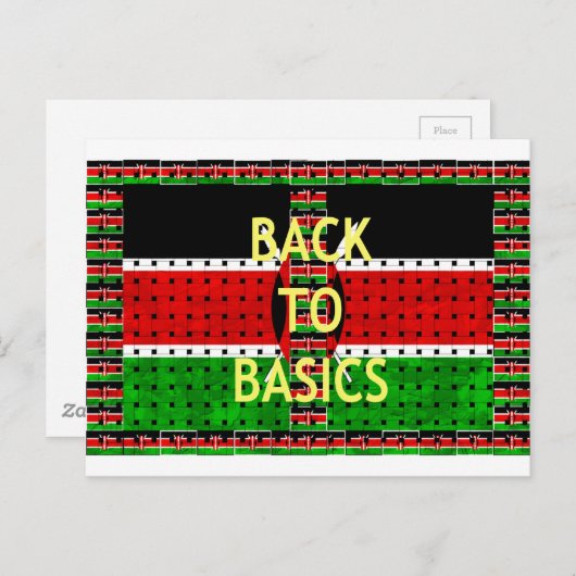 基本に戻る:ケニア国旗をテーマにした機織り文化 ポストカード (正面/裏面)