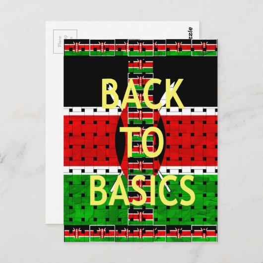 基本に戻る:ケニア国旗をテーマにした機織り文化 ポストカード (正面/裏面)