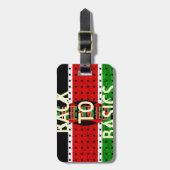 基本に戻る:ケニア国旗をテーマにした機織り文化 ラゲッジタグ (正面縦)