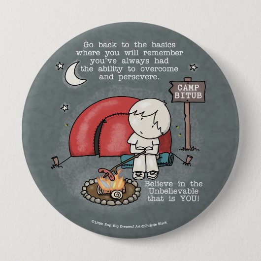 基本に戻る 缶バッジ (正面)