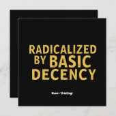 基本の礼儀作法の女性のTシャツおもしろいによって急進化 招待状 (正面/裏面)