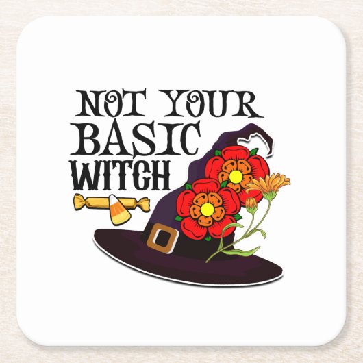 基本の魔女ではない スクエアペーパーコースター (正面)