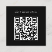 基本の黒ビジネス ロゴ QRコード スクエア名刺 (裏面)