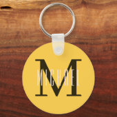 基本はっきりしたモノグラムイニシャル&ファーストネーム黄 キーホルダー (正面)