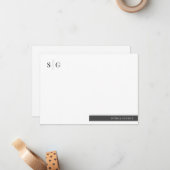 基本イニシャル名シンプルパーソナライズされた ノートカード (正面/裏面インサイチュ)