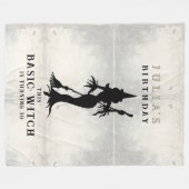 基本ウィッチハロウィーン誕生日パーティー歓迎サイン フリースブランケット (正面(横))