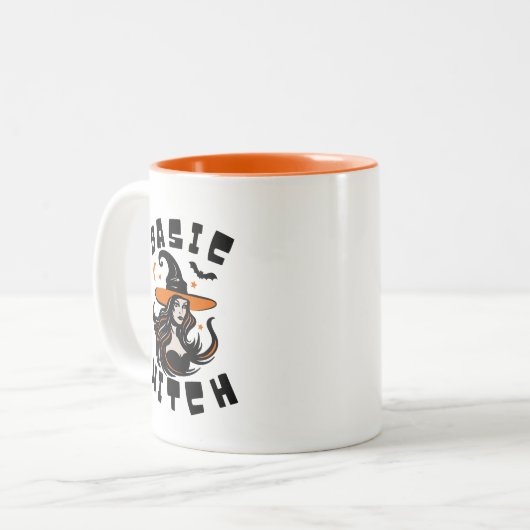 基本ウィッチママ女の子不気味女性ハロウィーンギフト ツートーンマグカップ (正面左)