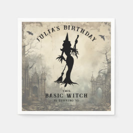 基本ウィッチモダン女性ハロウィーン スタンダードカクテルナプキン