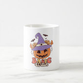 基本ウィッチ不気味シーズンハロウィーングルービーレトロ コーヒーマグカップ (中央)