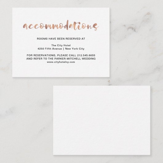 基本エレガントバラフェイク金ゴールド | 宿泊施設 エンクロージャーカード (正面/裏面)