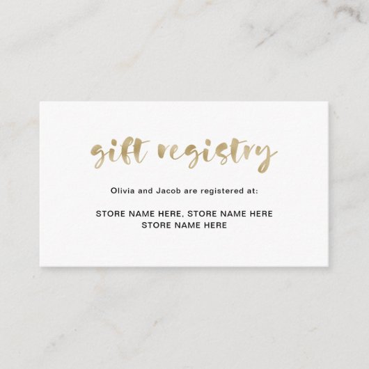 基本エレガントフェイク金ゴールド | ギフト登録簿 エンクロージャーカード (正面)