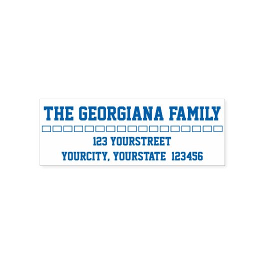 基本カスタムファミリ名+住所 セルフインキングスタンプ (デザイン)