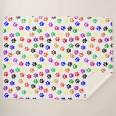 基本カラーかわいい犬の足のプリント シェルパブランケット (正面(横))