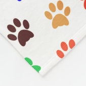 基本カラーかわいい犬の足のプリント フリースブランケット (角)