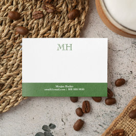 基本クリーンモスグリーンホワイトイニシャル ポストイット