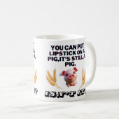 基本グリーンTシャツ/豚に口紅を付けられる コーヒーマグカップ (正面右)