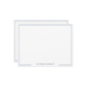 基本シンプルネイビーブルー縁ど文具 ノートカード (正面/裏面インサイチュ)