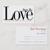 基本シンプル |黒と白、赤 |紹介 紹介カード (正面/裏面)