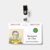 基本スタッフメンバーIDバッジ バッジ (Front with Clip)