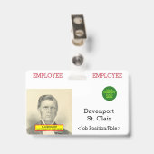 基本スタッフメンバーIDバッジ バッジ (Back with Clip)