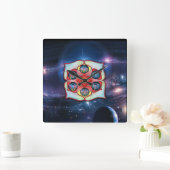 基本チャクラ スクエア壁時計 (ホーム)