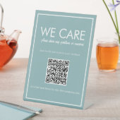 基本ティール（緑がかった色）モダンQRコードフィードバックカウンター符号 台座サイン (インサイチュ)