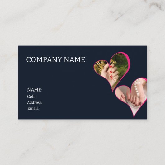 基本テンプレート名刺爪、 ネイル 名刺 (正面)