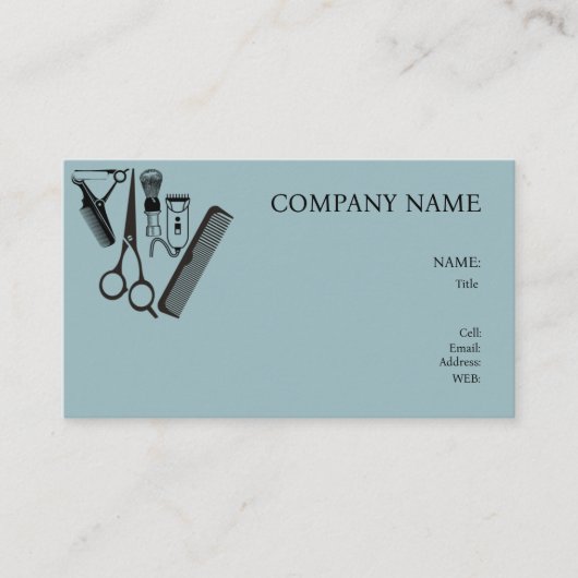 基本テンプレート名刺理容師店 名刺 (正面)