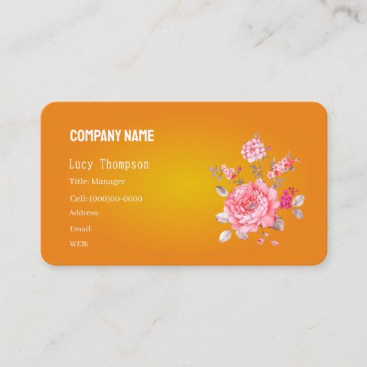 基本テンプレート名刺花 名刺 (正面)