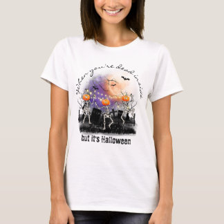 基本パーソナライズされたハロウィーンのスケルトンかわいい Tシャツ